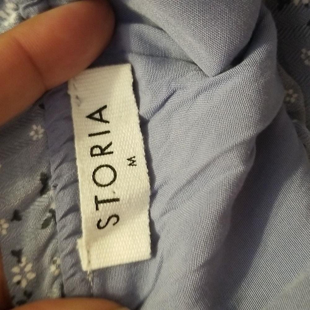 Storia Womens Spaghetti Strap Light Blue Wide Leg Jumpsuit - Picture 15 of 16